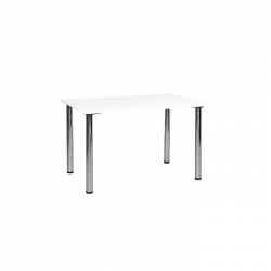 Konferenztisch, weiß 120 x 40 x 74 cm (B/T/H), mit 4 Chromfüßen