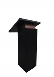 Rednerpult STAND schwarz, mit Kabelführung und Abstellfach, 38x38x120 cm (L/B/H), Platte 60x60 cm (L/B)