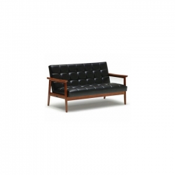 Couch Kopenhagen 2-Sitzer, schwarz, Gestell: Massivholzrahmen, 135 x 73 x 84 cm (B/TH), SH: 44 cm
