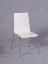 Stuhl Kuadra weiß, verchromtes Untergestell, Sitz und Rücken: Kunststoff; BHT: 46x86x52cm, SH: 45cm, outdoorfähig
